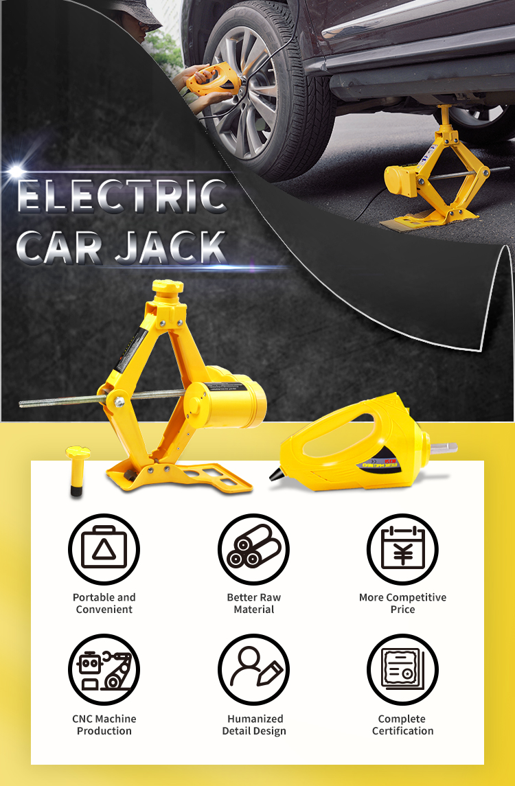 Factory Price E-HEELP ZS3SJ-B02 Portable DC12V Electric Scissor Car Jack with Electric Wrench