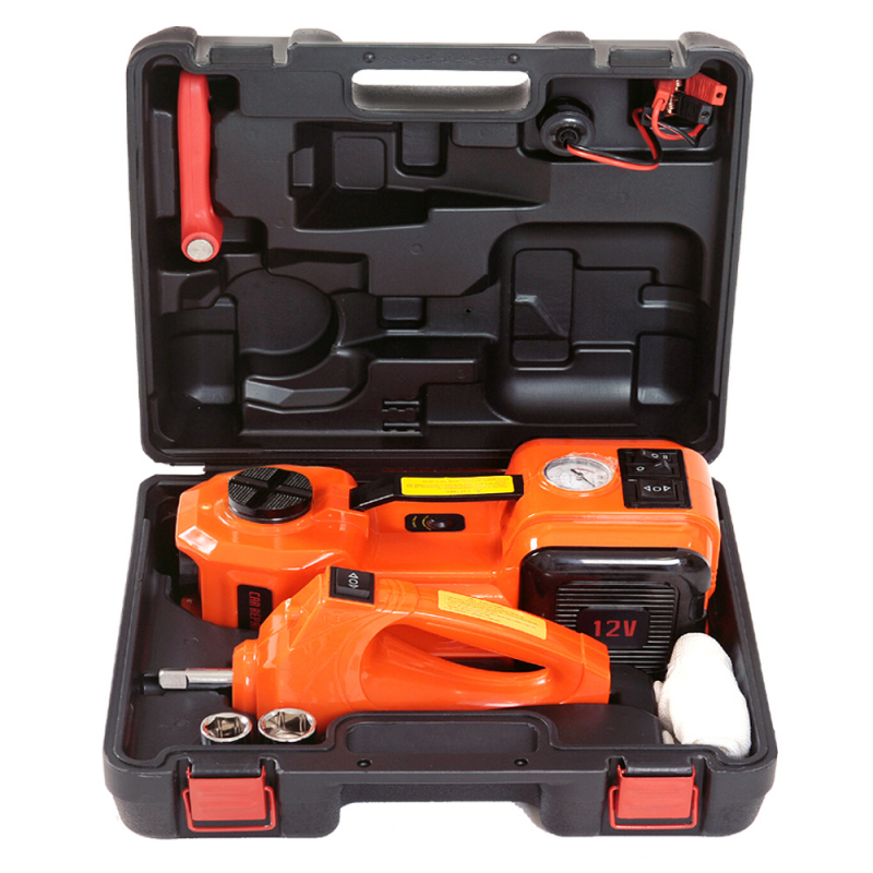 China manufacturer lift car low profile DC 12V 5T Multi-functional hydraulic floor jack with electric impact wrench
