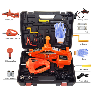 Car emergency tools electric jack and wrench set