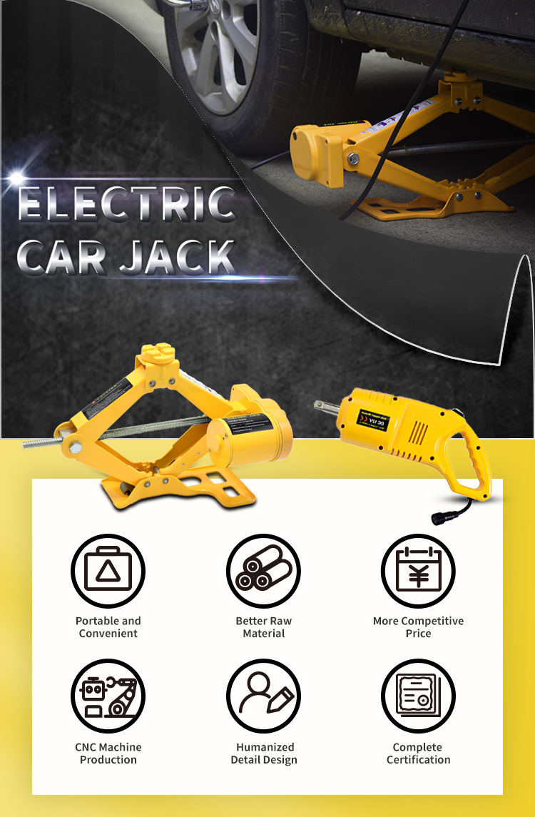 Extremely Durable and Reliable E-HEELP ZS3J-B01 DC12V 120-350mm Electric Scissor best Car Jack Set withWrench