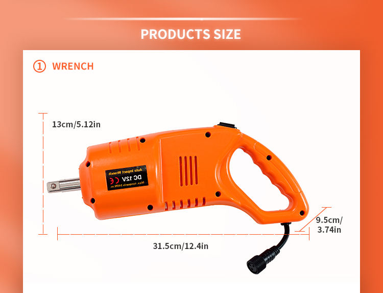 High Profit E-HEELP ZSB01 480N.m 1/2'' High Torgue Powerful DC12V Electric Impact Wrench with 4 Sleeve sizes for All Cars