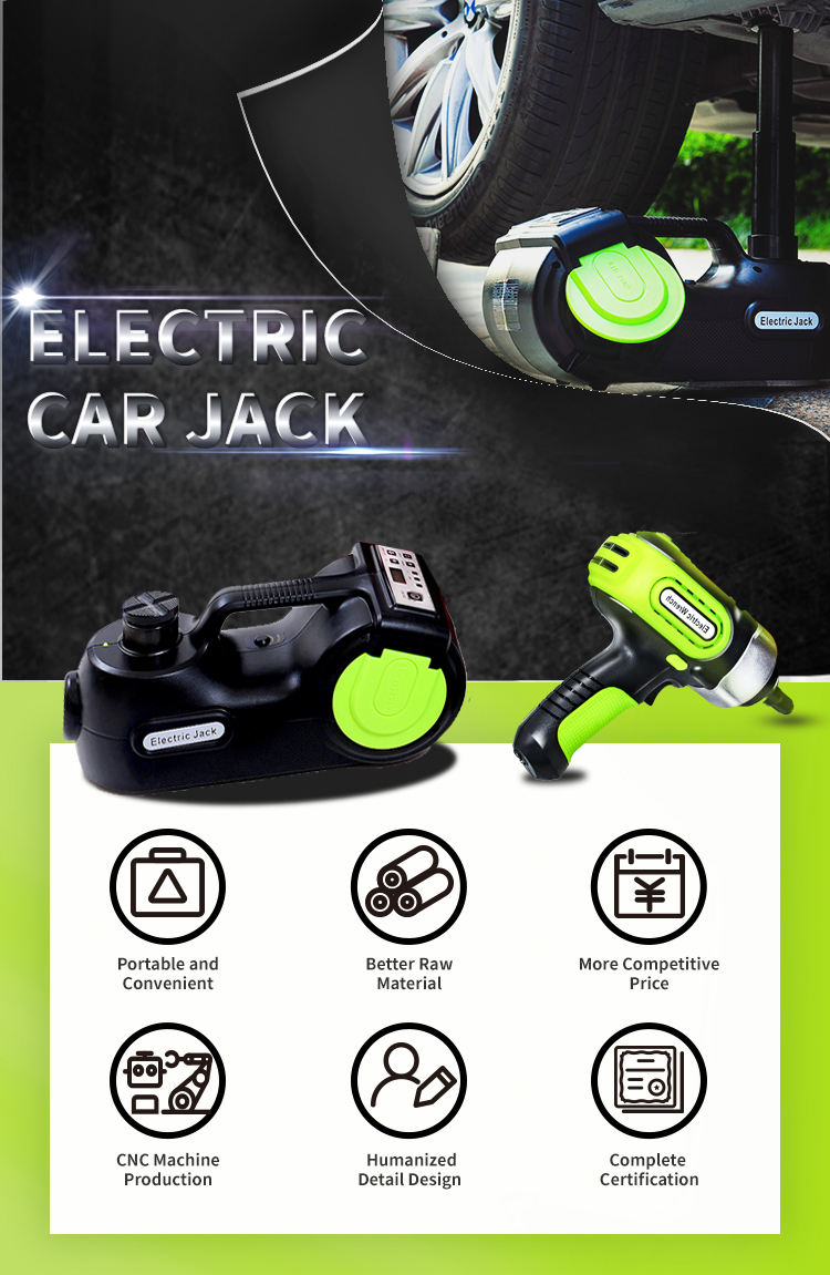 New E-HEELP ZSTT02 Portable 5T 12V 4 in 1 Digital Screen DC12V Electric Hydraulic Car Jack kit for Sedan and SUV