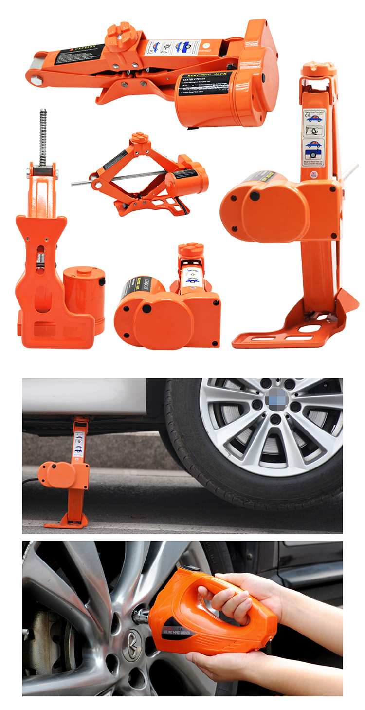 China wholesale custom car trolley lift 2 ton 2T 35CM  scissor jack & Electric wrench suit for sale