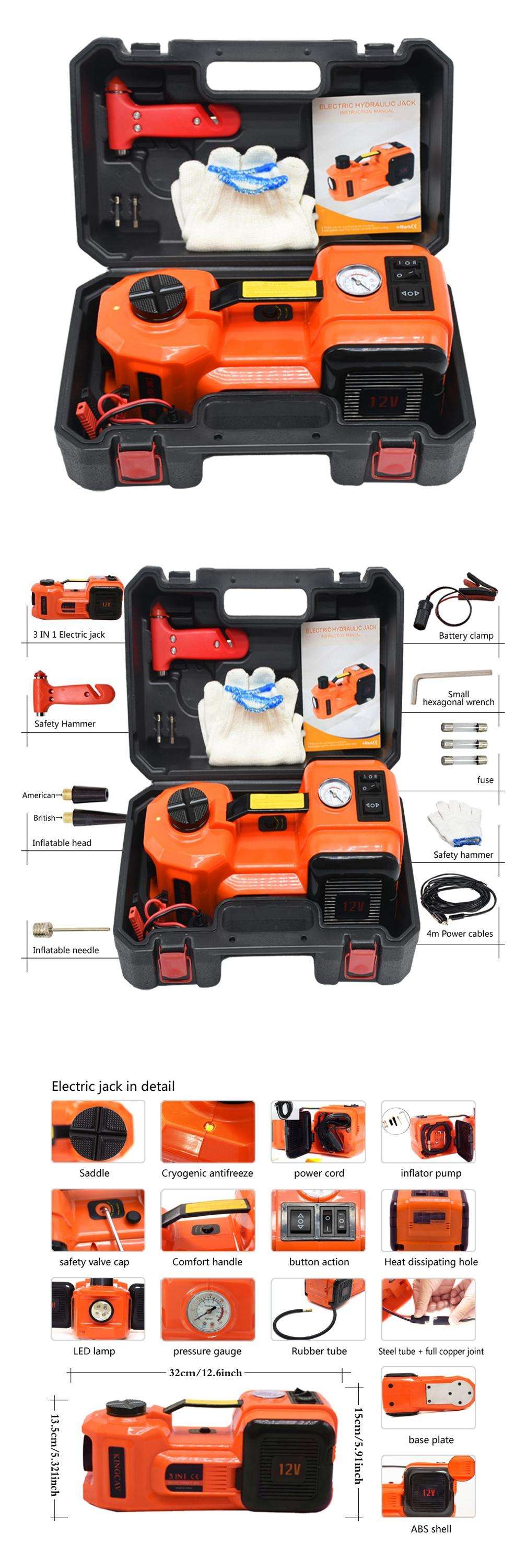 Hot selling high quality battery operated car DC 12V 5T Multi-functional electric hydraulic floor jack