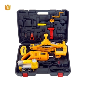 Practical tool set E-HEELP ZS3SJ-BC High Profit DC12V 5 in 1 Electric Scissor Car Jack Set with Electric Wrench and Compressor